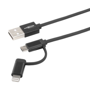 Kabel USB 3w1 ANSMANN 1.2m czarny