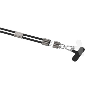 Smycz z kablem USB-C/Lightning ANSMANN 27W 1.2m czarna