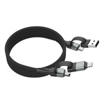 Kabel USB 4w1 ANSMANN magnetyczny 1.2m czarny