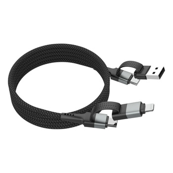 Kabel USB 4w1 ANSMANN magnetyczny 1.2m czarny