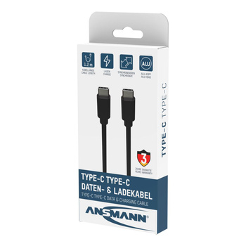 Kabel USB-C/USB-C ANSMANN 1.2m czarny