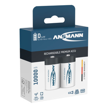 Akumulatory NiMH ANSMANN D/HR20 10000mAh 1.2V - 2szt.