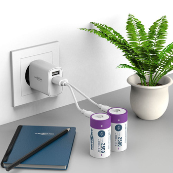 Akumulatory Li-Ion ANSMANN C 2500mAh 1.5V USB-C - 2szt.