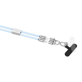 Smycz z kablem USB-C/Lightning ANSMANN 27W 1.2m niebieska