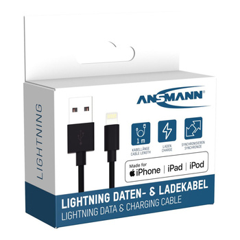 Kabel USB-A/Lightning ANSMANN 1m czarny