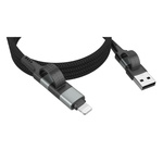 Kabel USB 4w1 ANSMANN magnetyczny 1.2m czarny