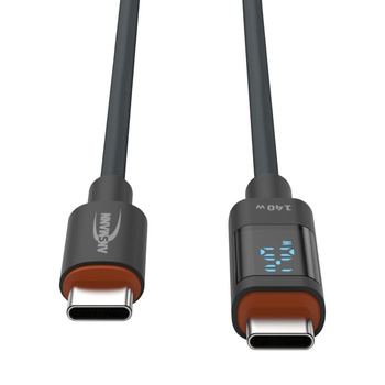 Kabel USB-C/USB-C ANSMANN 140W 1.2m czarny LED