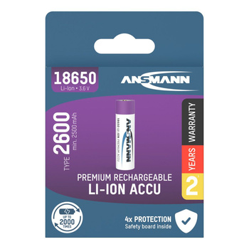 Akumulator Li-Ion ANSMANN 18650 2600mAh 3.6V
