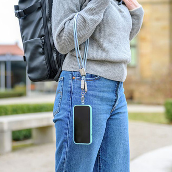 Smycz z kablem USB-C/Lightning ANSMANN 27W 1.2m niebieska