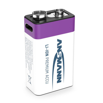 Akumulator Li-Ion ANSMANN E-Block 400mAh 9V USB-C
