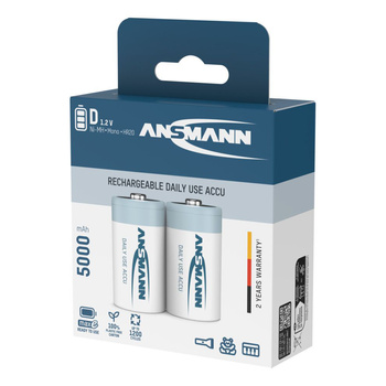 Akumulatory NiMH ANSMANN D/HR20 5000mAh 1.2V - 2szt.