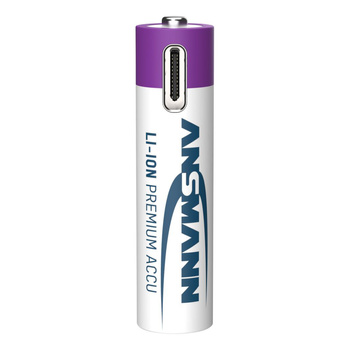 Akumulatory Li-Ion ANSMANN AAA 500mAh 1.5V USB-C - 4szt.
