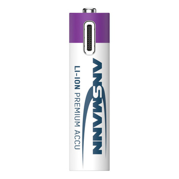 Akumulatory Li-Ion ANSMANN AAA 500mAh 1.5V USB-C - 4szt.