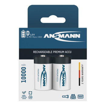 Akumulatory NiMH ANSMANN D/HR20 10000mAh 1.2V - 2szt.