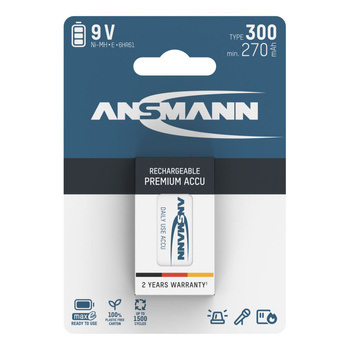 Akumulator NiMH ANSMANN Block/6F22 300mAh 8.4V