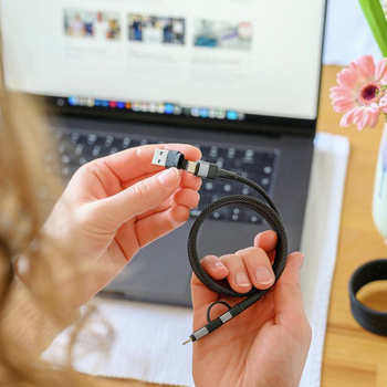 Kabel USB 4w1 ANSMANN magnetyczny 1.2m czarny