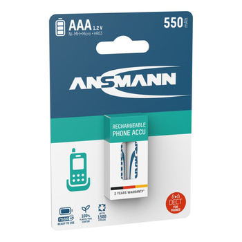 Akumulatory NiMH ANSMANN AAA/HR03 550mAh 1.2V - 2szt.