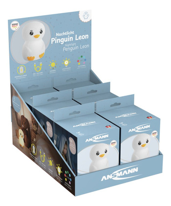 Lampka nocna ANSMANN silikonowa w kształcie pingwina