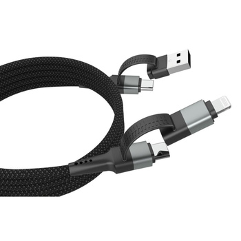 Kabel USB 4w1 ANSMANN magnetyczny 1.2m czarny