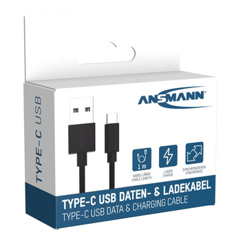 Kabel USB-A/USB-C ANSMANN 1m czarny