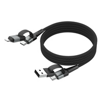 Kabel USB 4w1 ANSMANN magnetyczny 1.2m czarny