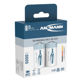 Akumulatory NiMH ANSMANN D/HR20 5000mAh 1.2V - 2szt.