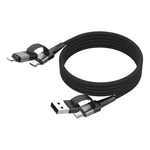 Kabel USB 4w1 ANSMANN magnetyczny 1.2m czarny