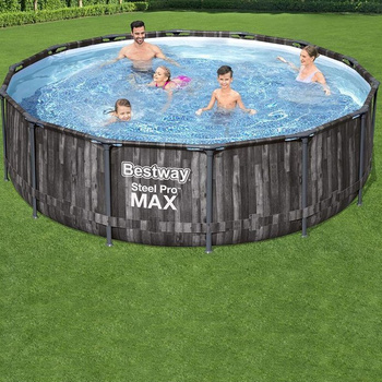 Basen stelażowy Bestway 4,27m x 1,07m 5614Z 10 w 1 (basen,pompa,filtr,węże,zaciski,sitko,drabinka,pokrywa,zaślepki,łatka,instrukcja)