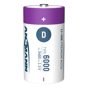 Akumulatory Li-Ion ANSMANN D 6000mAh 1.5V USB-C - 2szt.