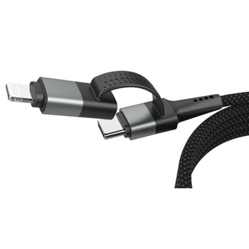 Kabel USB 4w1 ANSMANN magnetyczny 1.2m czarny