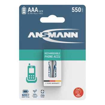 Akumulatory NiMH ANSMANN AAA/HR03 550mAh 1.2V - 2szt.