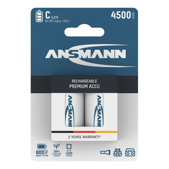Akumulatory NiMH ANSMANN C/HR14 4500mAh 1.2V - 2szt.