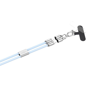 Smycz z kablem USB-C/Lightning ANSMANN 27W 1.2m niebieska