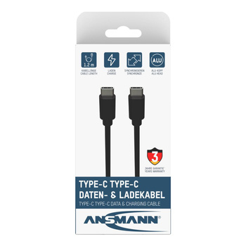 Kabel USB-C/USB-C ANSMANN 1.2m czarny