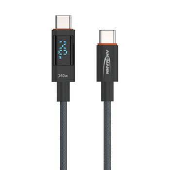 Kabel USB-C/USB-C ANSMANN 140W 1.2m czarny LED