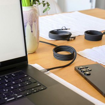 Kabel USB 4w1 ANSMANN magnetyczny 1.2m czarny