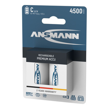 Akumulatory NiMH ANSMANN C/HR14 4500mAh 1.2V - 2szt.