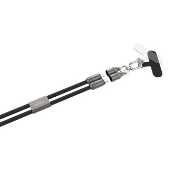 Smycz z kablem USB-C/Lightning ANSMANN 27W 1.2m czarna